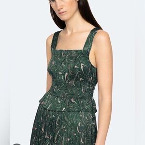 Sea New York Amara Marble Print Sleeveless Ruched Dress Brand New